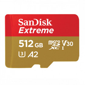 Карта пам'яті SanDisk 512GB Extreme microSDXC UHS-I+ SD-Адаптер (SDSQXA1-512G-AN6MA)