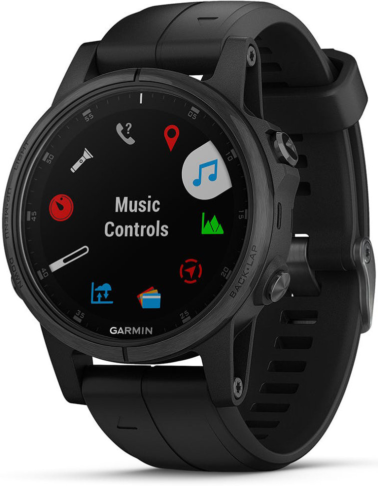 Спортивные часы Garmin Fenix 5S Plus Sapphire Black with Black Band (010-01987-03)