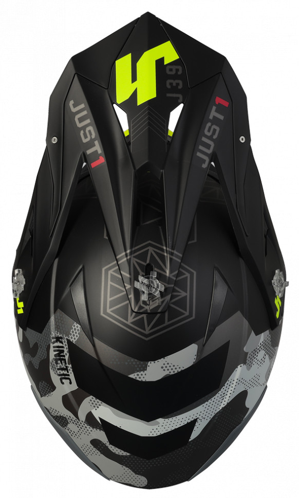Мотошлем Just1 J39 Kinetic Camo Fluo Yellow/Red/Black Matt