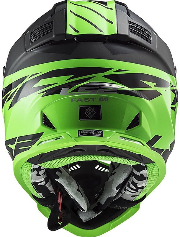 Мотошлем LS2 MX437 Fast Evo Roar Matt Black/Green