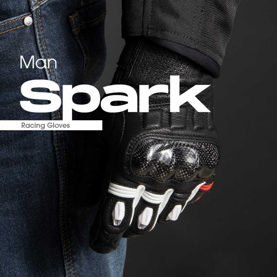 Мотоперчатки мужские LS2 Spark Man Gloves White/Black