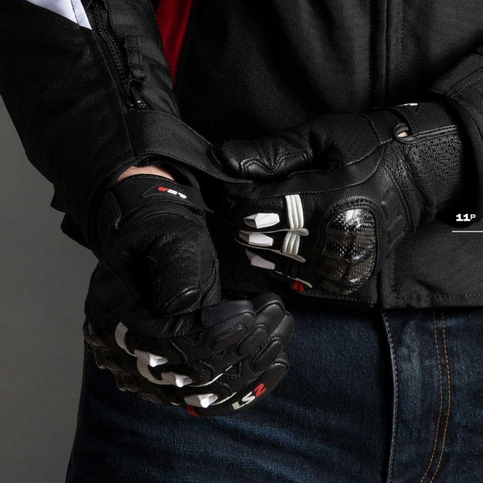 Мотоперчатки мужские LS2 Spark Man Gloves White/Black