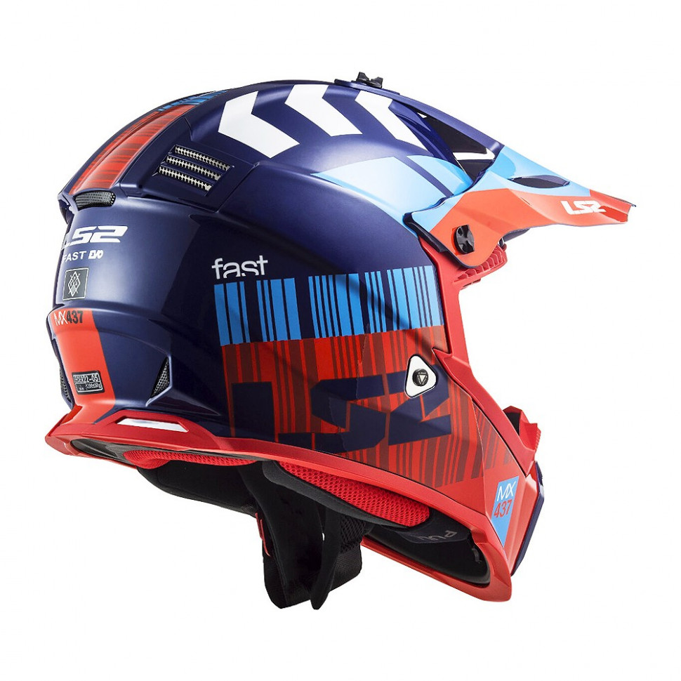 Мотошлем LS2 MX437 Fast Evo Xcode Gloss Red/Blue
