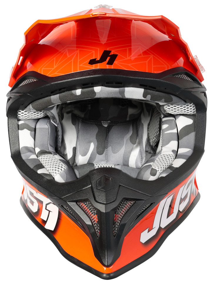 Мотошлем Just1 J39 Kinetic Camo Grey/Red/Fluo Orange