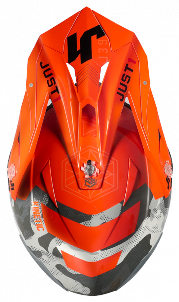Мотошлем Just1 J39 Kinetic Camo Grey/Red/Fluo Orange