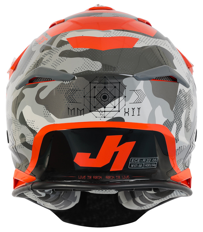 Мотошлем Just1 J39 Kinetic Camo Grey/Red/Fluo Orange