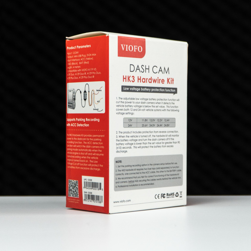 Кабель підключення паркувального режиму HK3 ACC Hardware Kit для VIOFO A119 V3 / 129 Duo / A129 Plus Duo / A129 Pro Duo