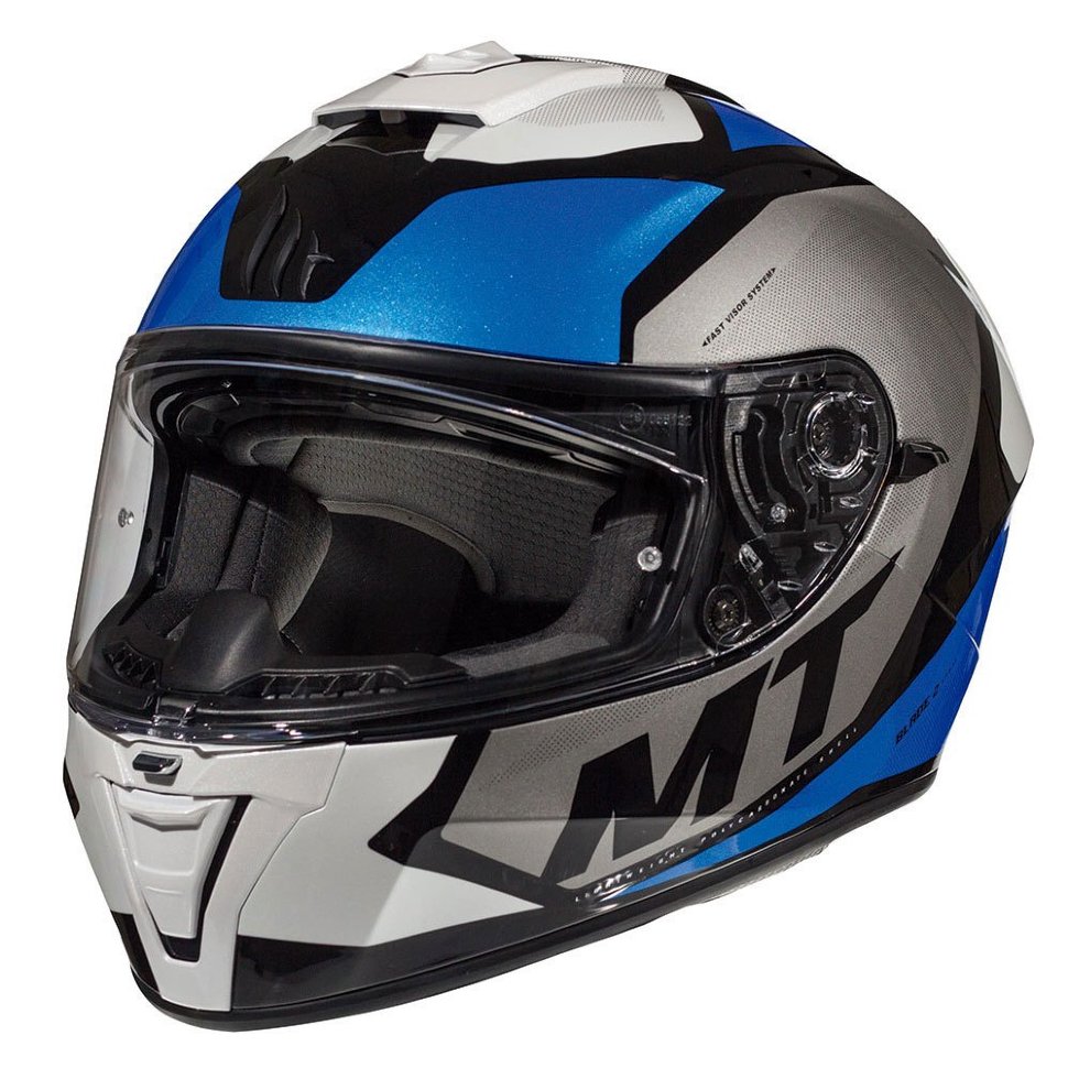 Мотошлем MT Helmets Blade 2 SV Trick Blue/Grey/White