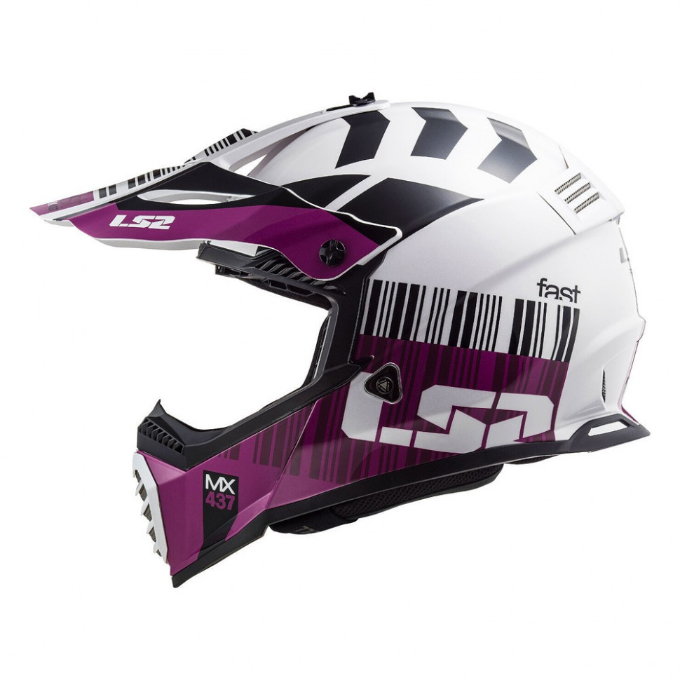 Мотошлем LS2 MX437 Fast Evo Xcode Gloss White/Violet
