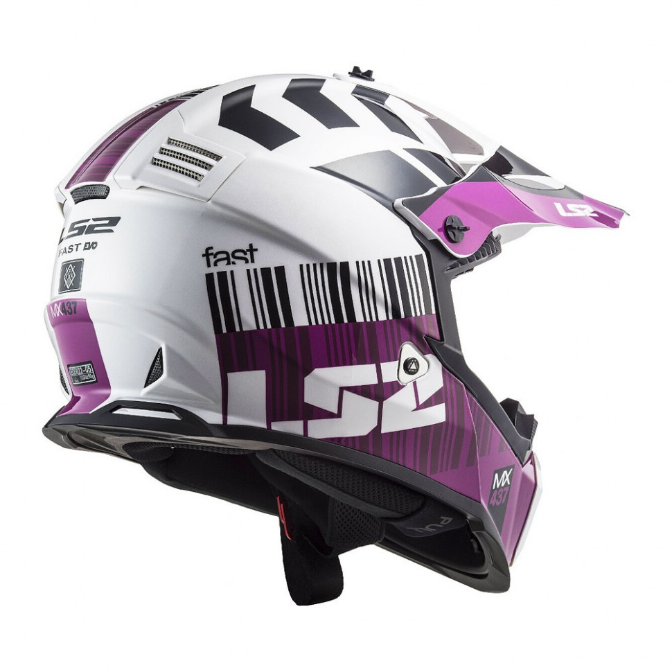 Мотошлем LS2 MX437 Fast Evo Xcode Gloss White/Violet