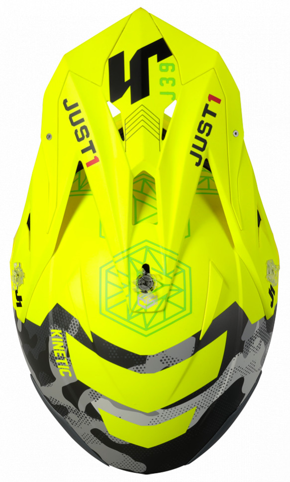 Мотошлем Just1 J39 Kinetic Camo Red/Lime/Fluo Yellow Matt