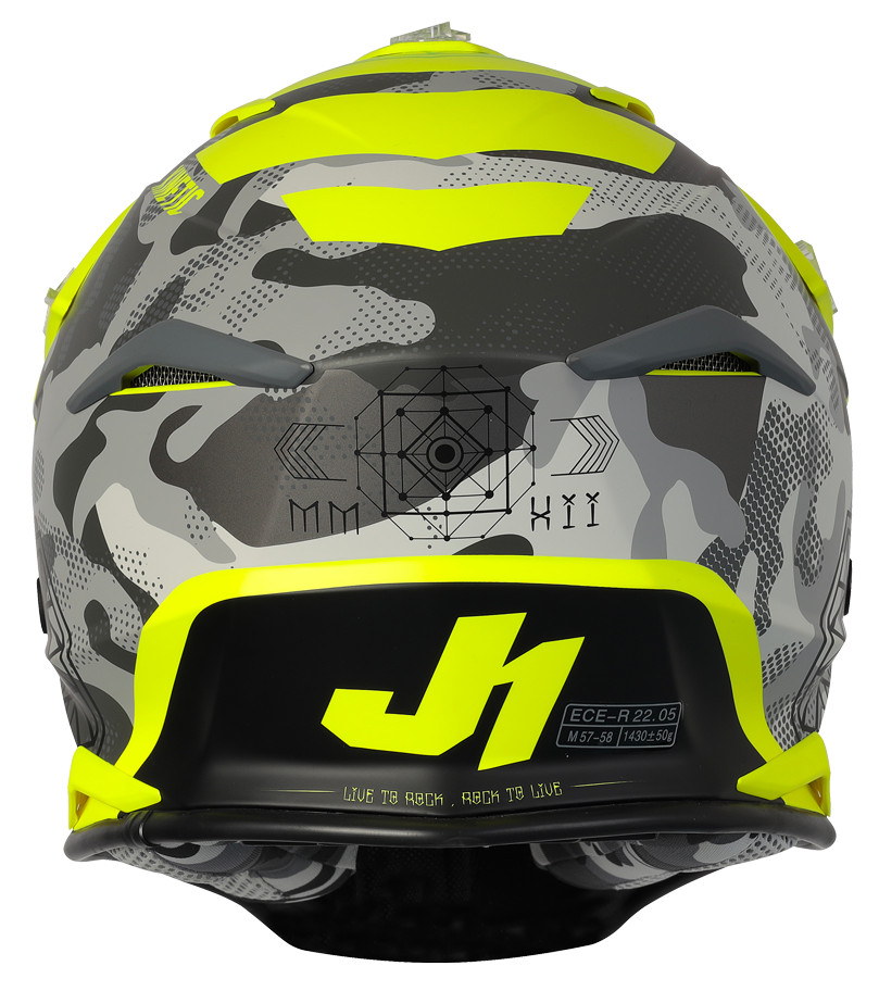Мотошлем Just1 J39 Kinetic Camo Red/Lime/Fluo Yellow Matt