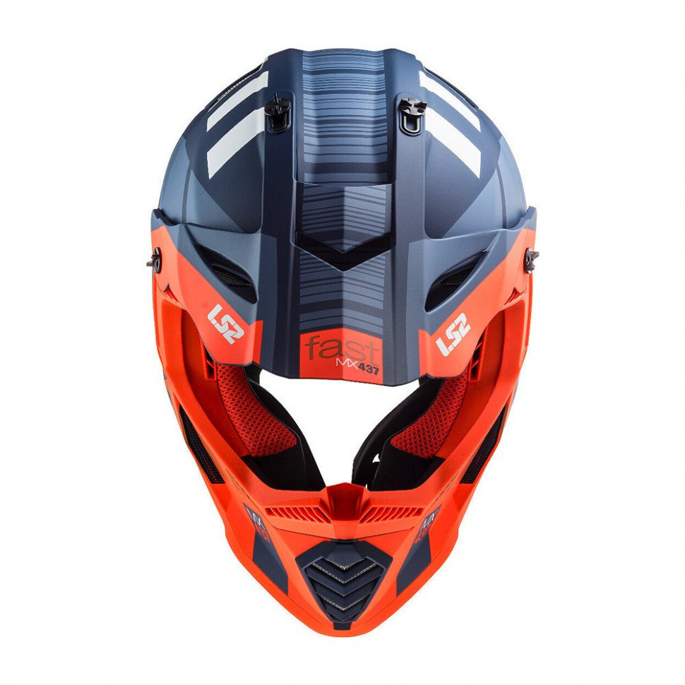 Мотошлем LS2 MX437 Fast Evo Xcode Matt Fluo Orange/Blue