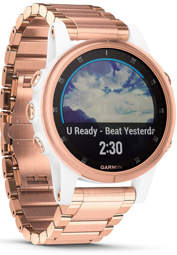 Спортивні годинник Garmin Fenix 5S Plus Sapphire White with Rose Gold-tone Metal Band (010-01987-11)