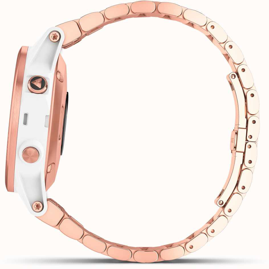 Спортивні годинник Garmin Fenix 5S Plus Sapphire White with Rose Gold-tone Metal Band (010-01987-11)
