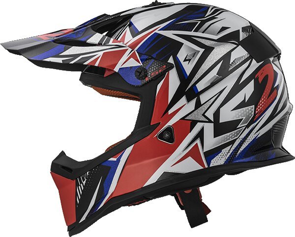 Мотошлем LS2 MX437 Fast Strong White/Red/Blue
