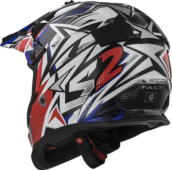 Мотошлем LS2 MX437 Fast Strong White/Red/Blue