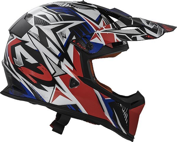 Мотошлем LS2 MX437 Fast Strong White/Red/Blue