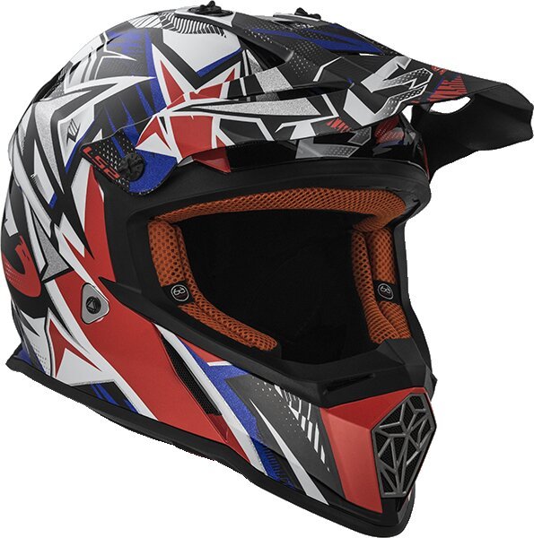 Мотошлем LS2 MX437 Fast Strong White/Red/Blue