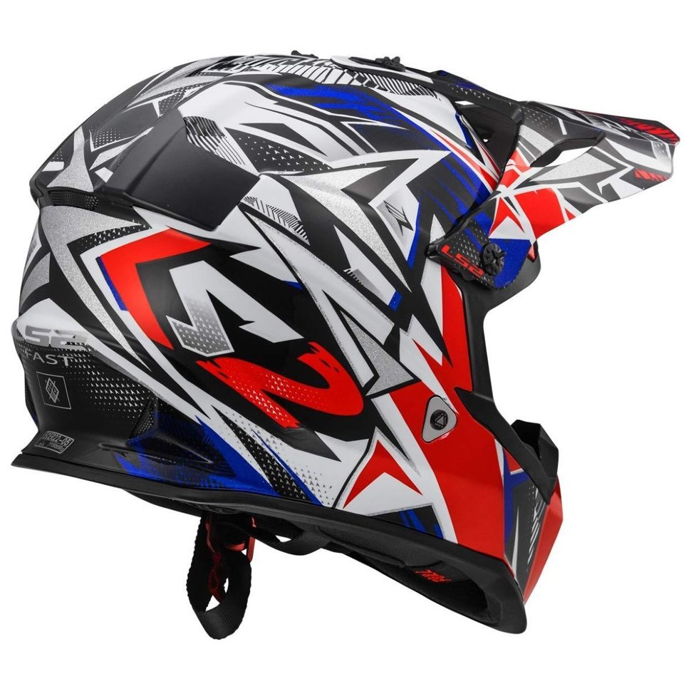 Мотошлем LS2 MX437 Fast Strong White/Red/Blue