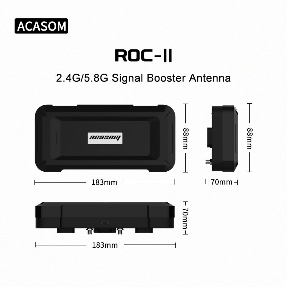 Усилитель сигнала ACASOM ROC-2 2,4G / 5,8G 5W для квадрокоптеров DJI