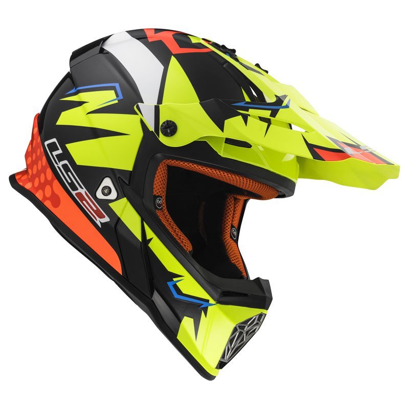 Мотошлем LS2 MX437 Fast Volt Black/Yellow/Orange