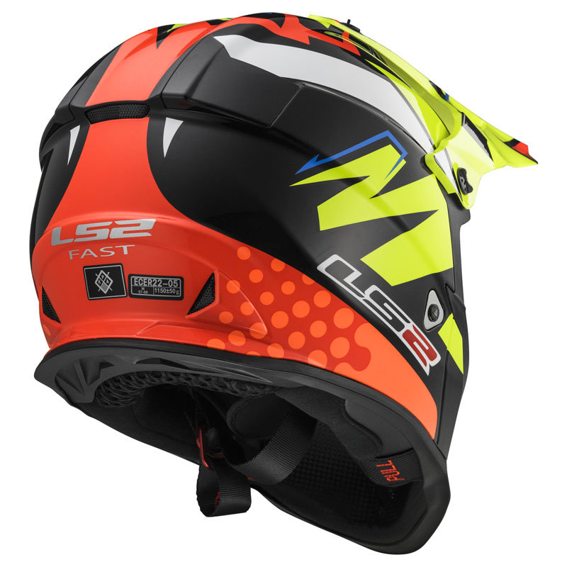 Мотошлем LS2 MX437 Fast Volt Black/Yellow/Orange