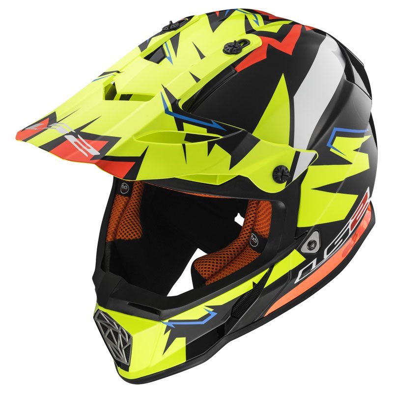 Мотошлем LS2 MX437 Fast Volt Black/Yellow/Orange