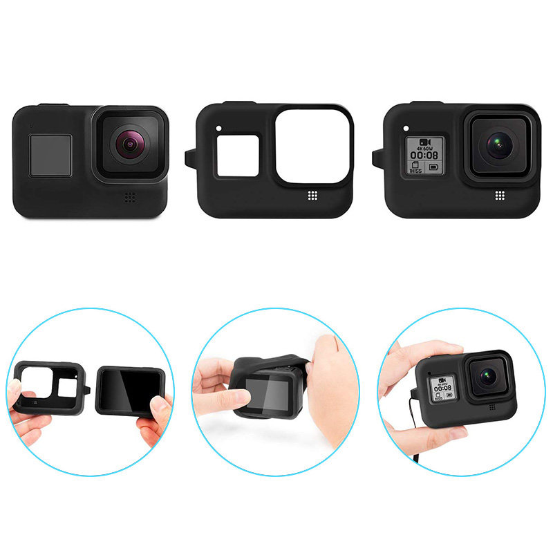 Силиконовый чехол MSCAM Protective Silicone Case + Wrist Strap For GoPro Hero 8 Black