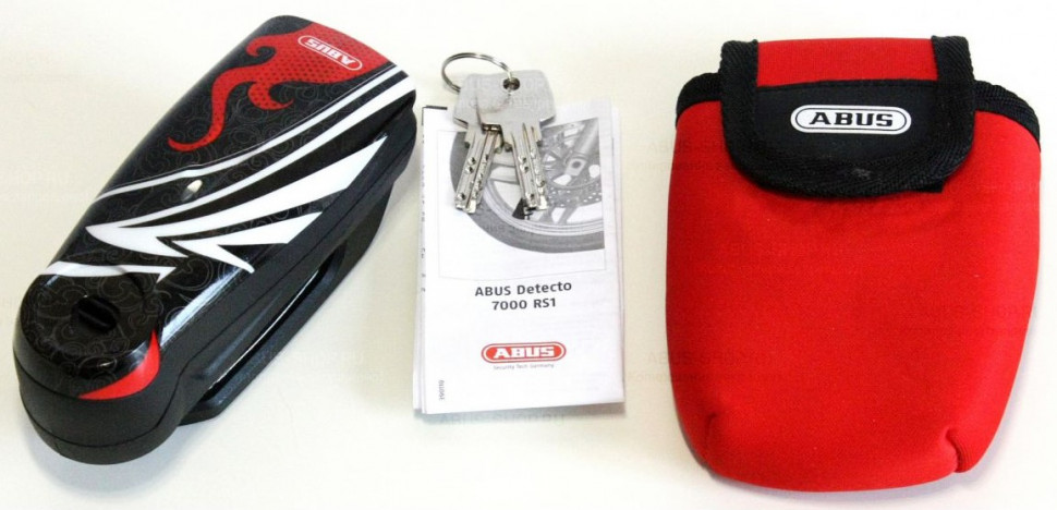 Мотозамок с сигнализацией ABUS 7000 Detecto RS1 Flame Black (41426)