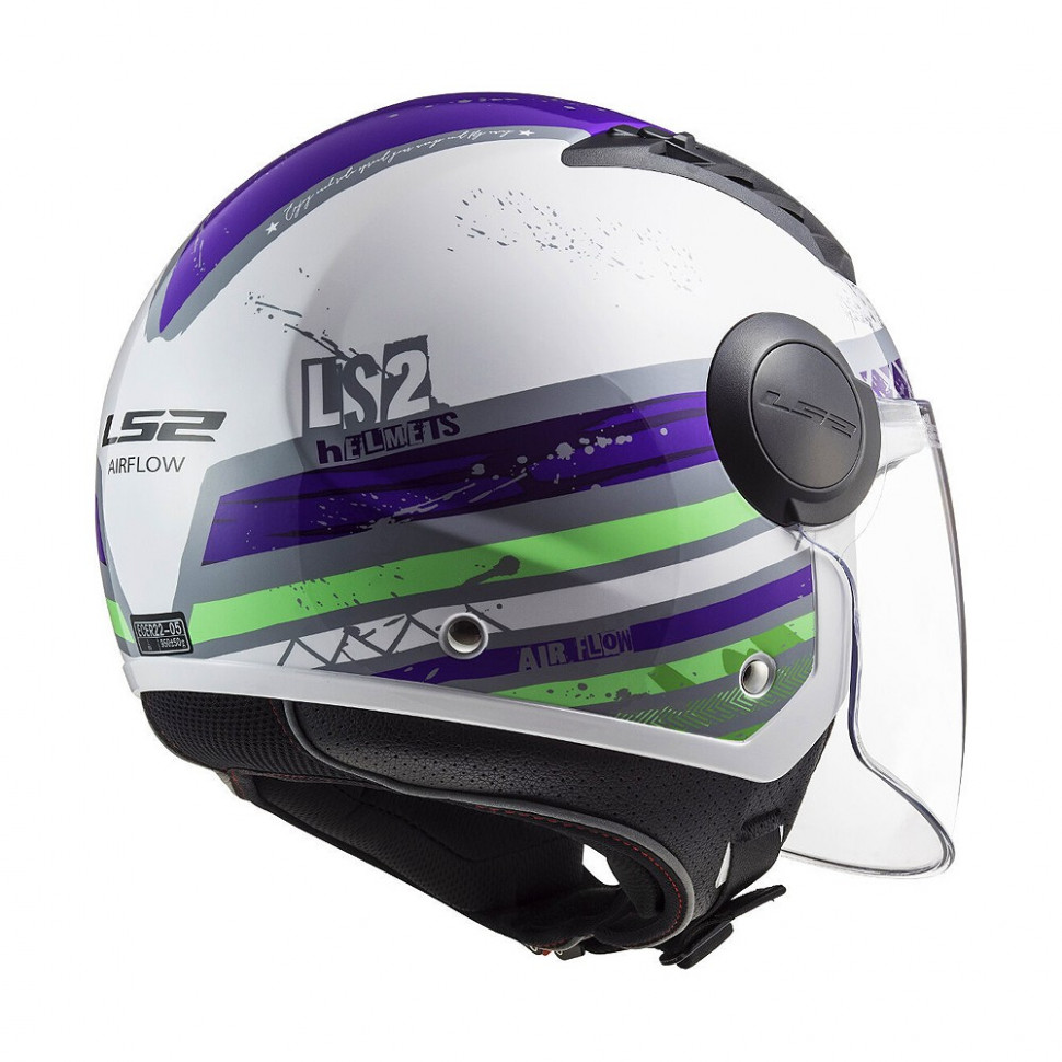 Мотошлем LS2 OF562 Airflow Ronnie Gloss Titanium Violet