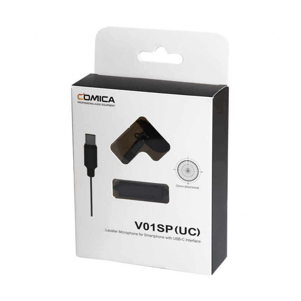 Петличный микрофон Comica CVM-V01SP 2.5m for Camera, GoPro, Smartphone with 3.5-mm Jack