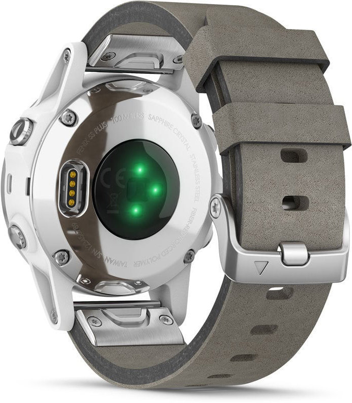 Спортивні годинник Garmin Fenix 5S Plus Sapphire White with Grey Suede Band (010-01987-05)