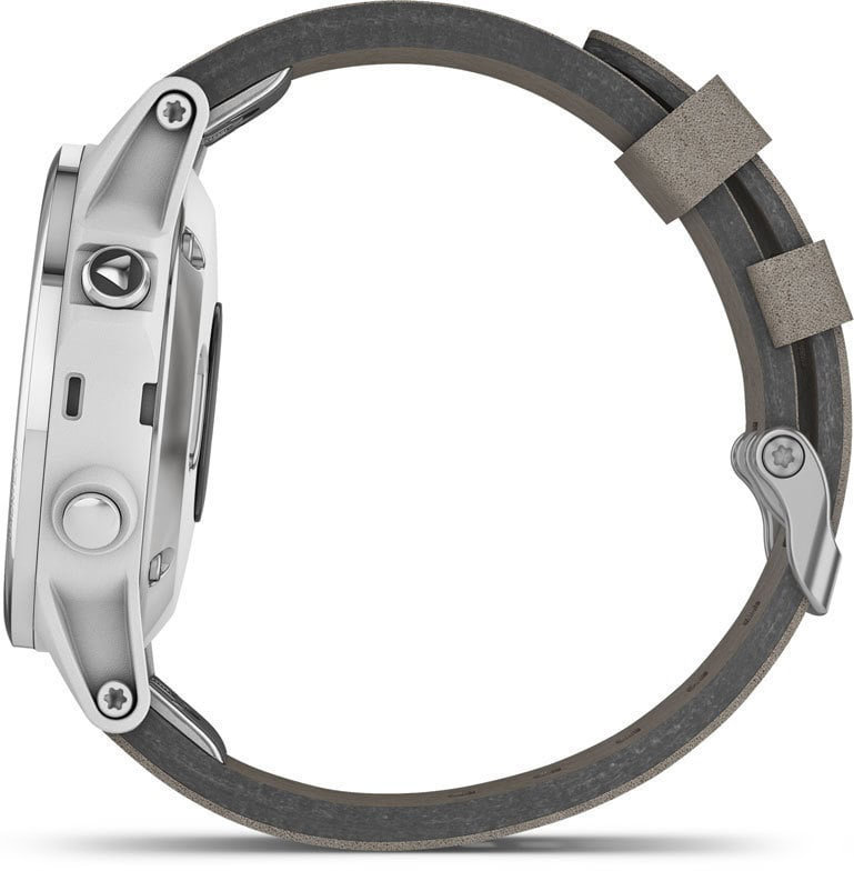 Спортивні годинник Garmin Fenix 5S Plus Sapphire White with Grey Suede Band (010-01987-05)
