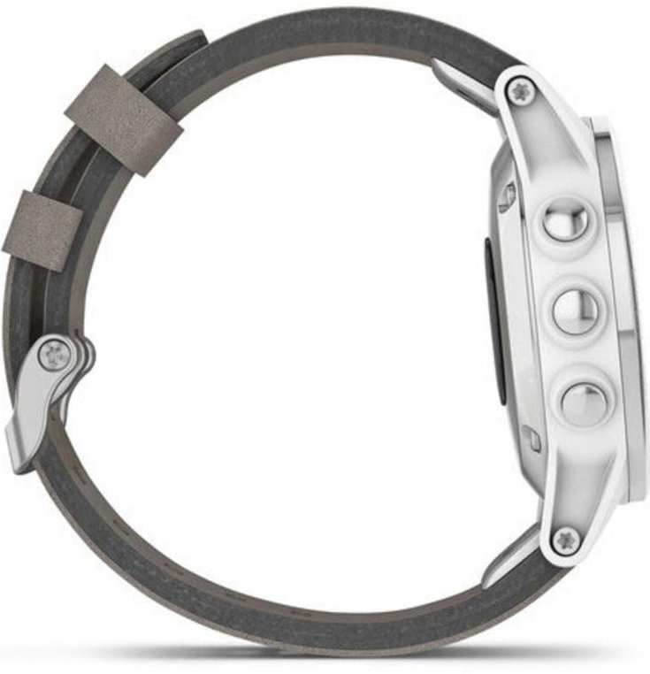 Спортивні годинник Garmin Fenix 5S Plus Sapphire White with Grey Suede Band (010-01987-05)