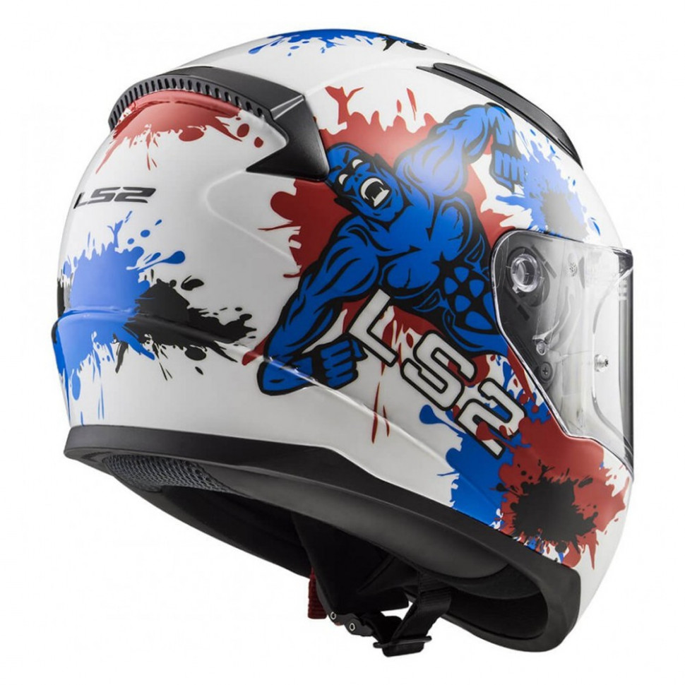 Детский мотошлем LS2 FF353 Rapid Mini Monster White/Blue