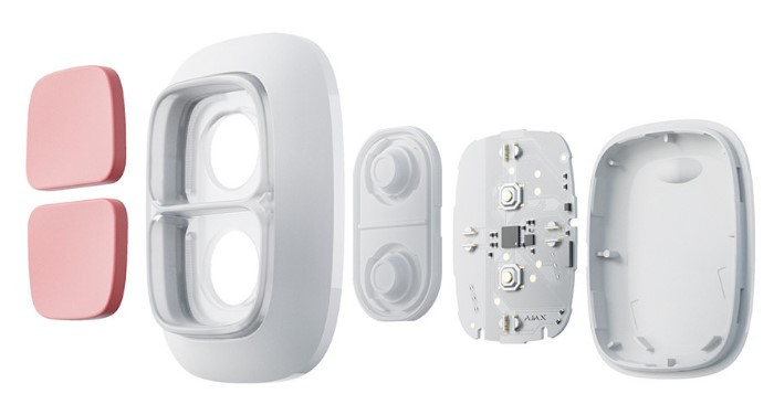 Кнопка тревожная радиоканальная Ajax DoubleButton White