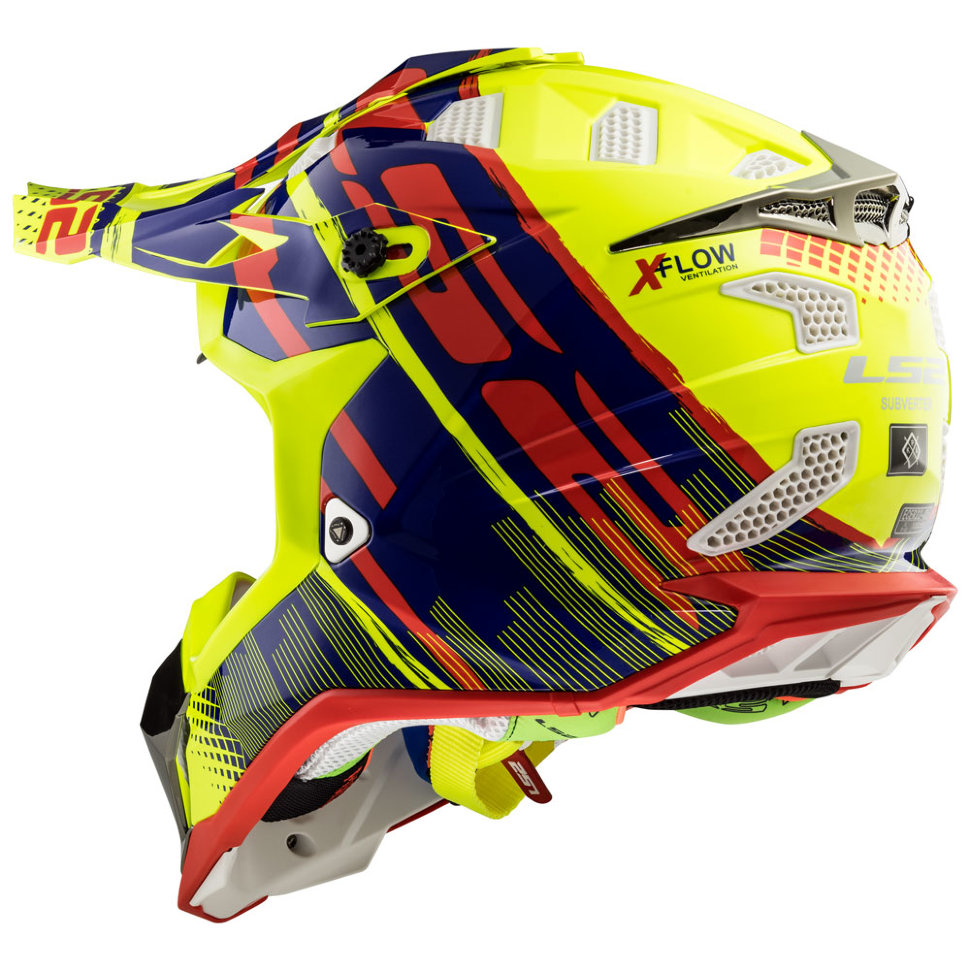 Мотошлем LS2 MX470 Subverter Bomber Yellow/Blue/Red