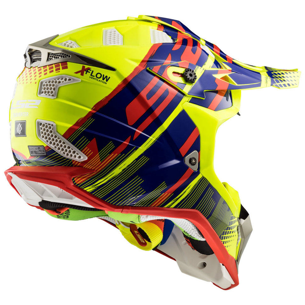 Мотошлем LS2 MX470 Subverter Bomber Yellow/Blue/Red