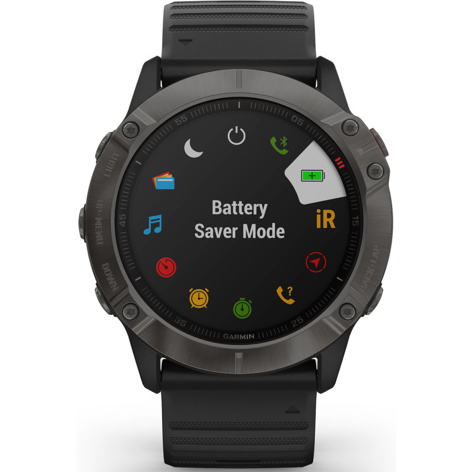 Спортивні годинник Garmin Fenix 6 Sapphire Carbon Gray DLC with Black Band