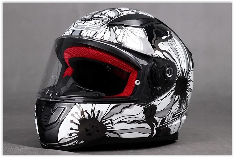 Мотошлем LS2 FF353 Rapid Poppies Black/White