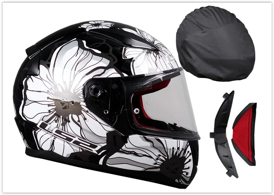 Мотошлем LS2 FF353 Rapid Poppies Black/White