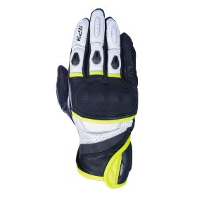 Мотоперчатки кожаные Oxford RP-3 2.0 MS Short Sports Glove Black/White/Fluo
