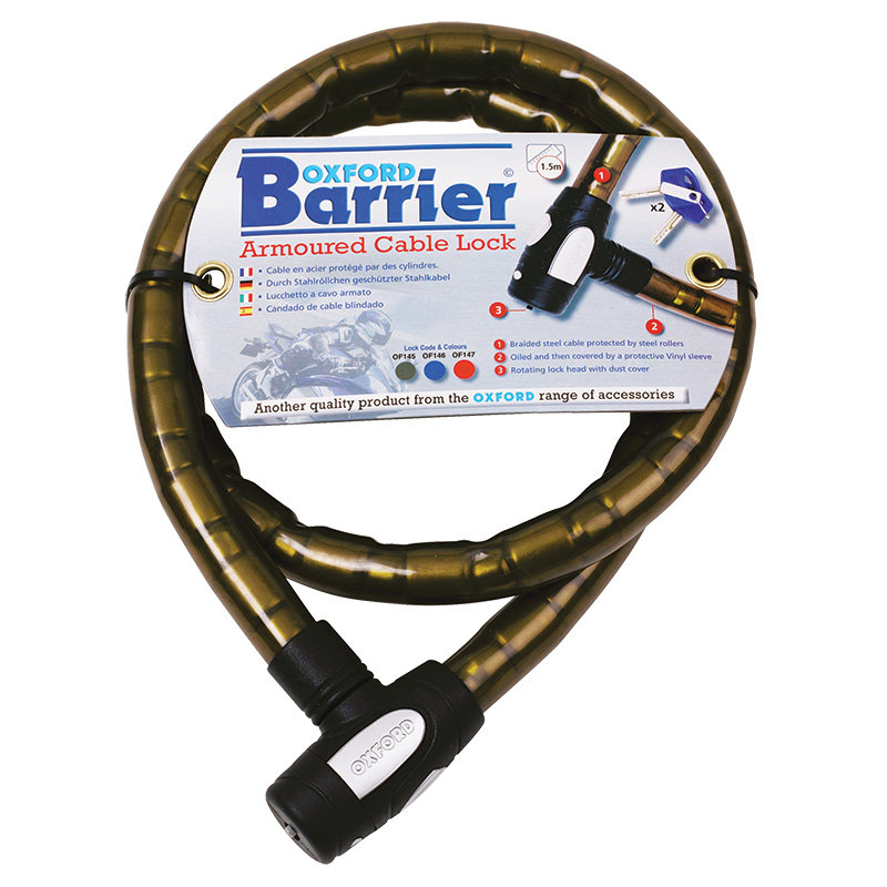 Трос противоугонный Oxford 1.4m x 25mm Barrier Smoke (OF145)