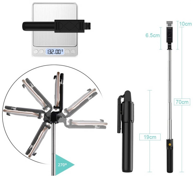 Монопод для селфи AccPro K07B Black