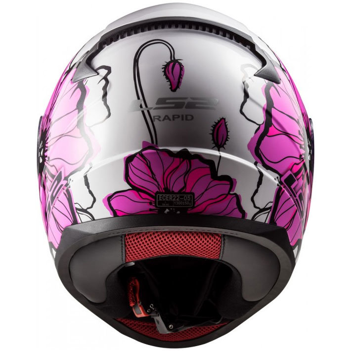 Мотошлем LS2 FF353 Rapid Poppies White/Pink