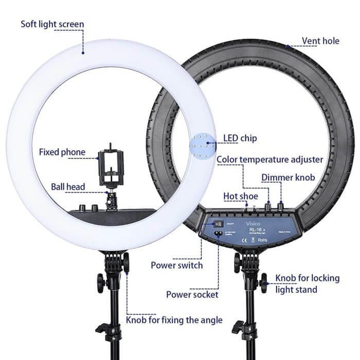 Кільцевій світло Visico RL-18II AC Ring Light (55W)
