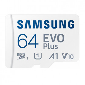 Карта памяти Samsung 64GB microSDXC Class 10 UHS-I U1 V10 A1 EVO Plus + SD Adapter (MB-MC64KA/RU)