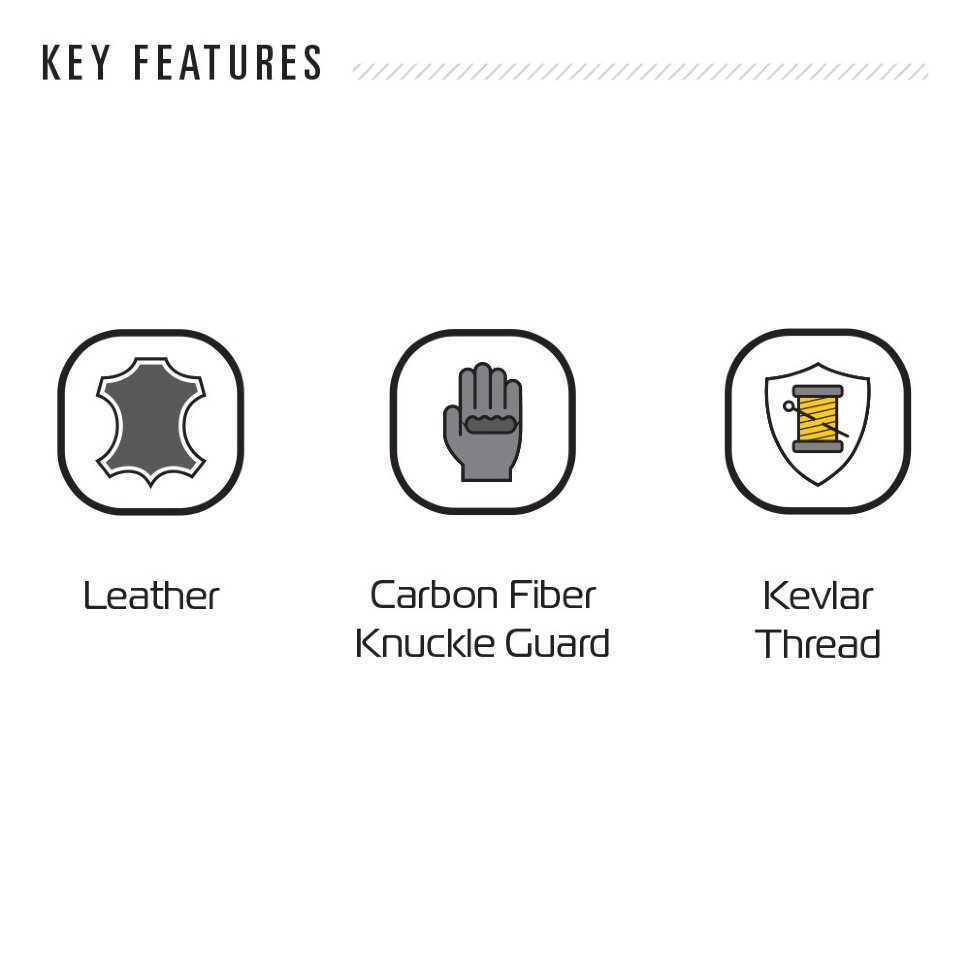 Мотоперчатки кожаные Oxford RP-3 2.0 MS Short Sports Glove Stealth Black