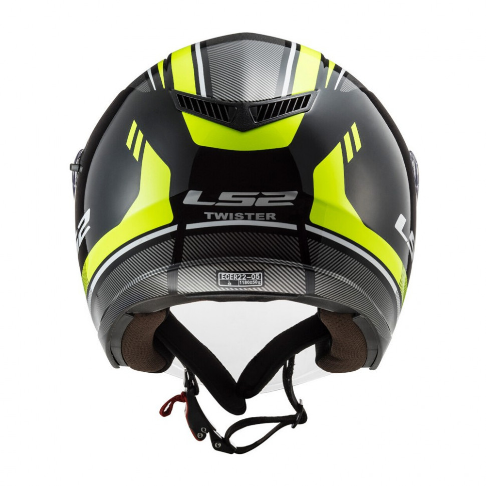 Мотошлем LS2 OF573 Twister II Flix Black H-V Yellow
